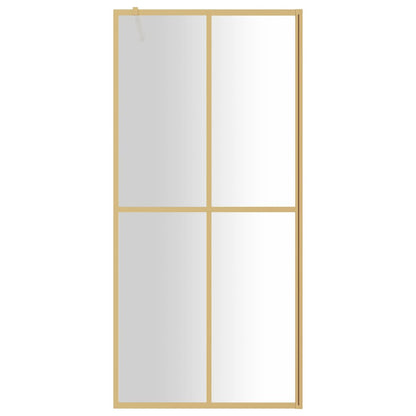 vidaXL Walk-in Shower Wall with Clear ESG Glass Gold 80x195 cm