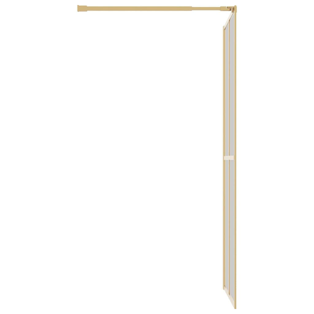 vidaXL Walk-in Shower Wall with Clear ESG Glass Gold 80x195 cm