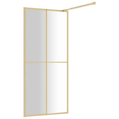 vidaXL Walk-in Shower Wall with Clear ESG Glass Gold 80x195 cm