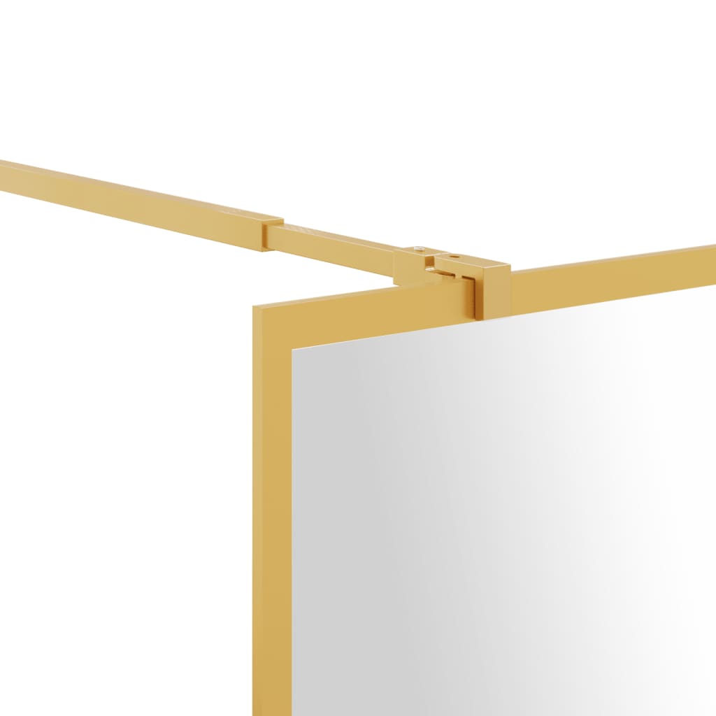 vidaXL Walk-in Shower Wall with Clear ESG Glass Gold 80x195 cm