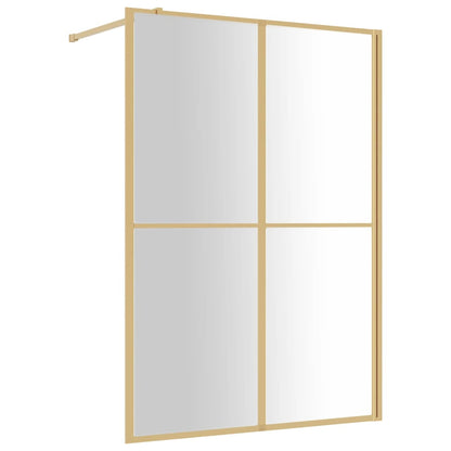 vidaXL Walk-in Shower Wall with Clear ESG Glass Gold 140x195 cm