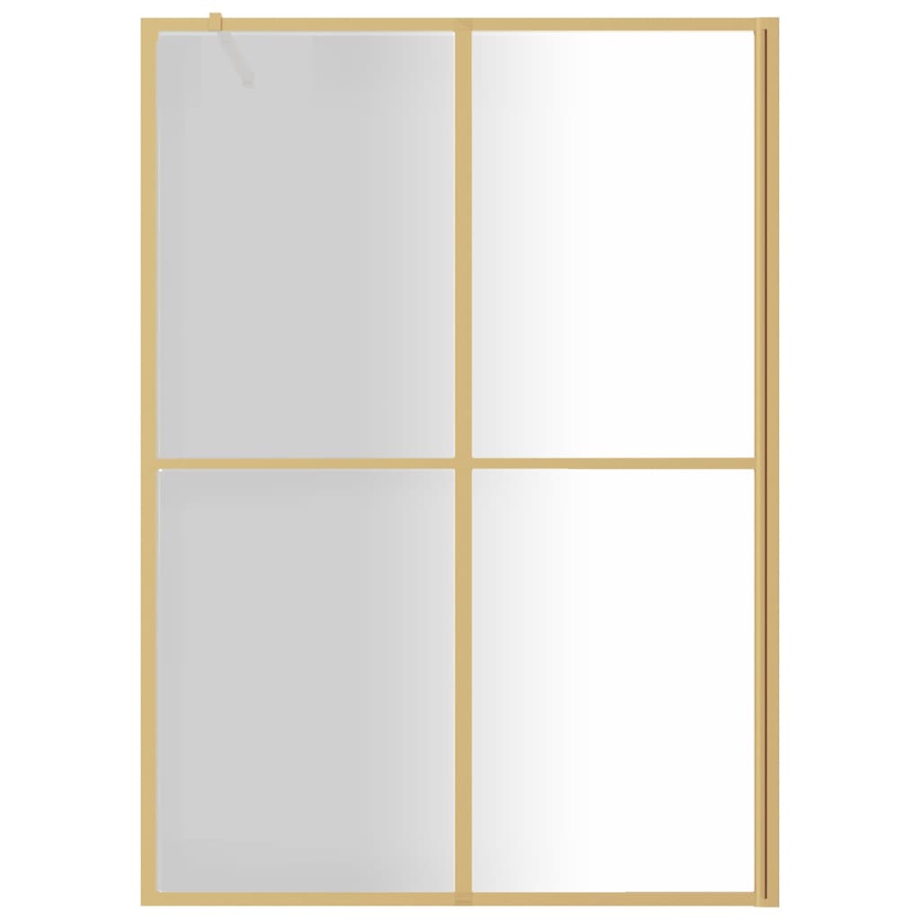 vidaXL Walk-in Shower Wall with Clear ESG Glass Gold 140x195 cm
