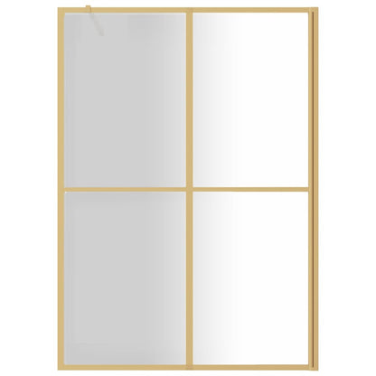 vidaXL Walk-in Shower Wall with Clear ESG Glass Gold 140x195 cm