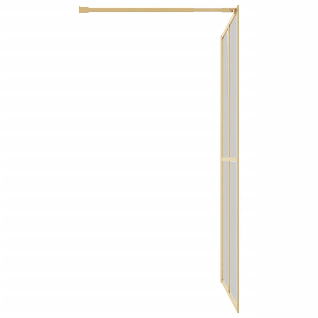 vidaXL Walk-in Shower Wall with Clear ESG Glass Gold 140x195 cm