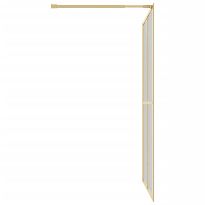 vidaXL Walk-in Shower Wall with Clear ESG Glass Gold 140x195 cm