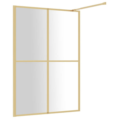 vidaXL Walk-in Shower Wall with Clear ESG Glass Gold 140x195 cm