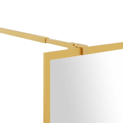 vidaXL Walk-in Shower Wall with Clear ESG Glass Gold 140x195 cm