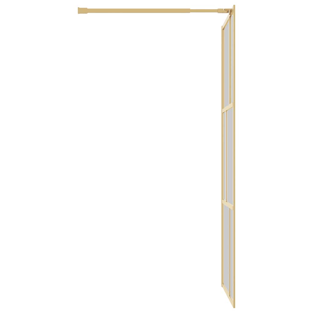 vidaXL Walk-in Shower Wall with Clear ESG Glass Gold 80x195 cm