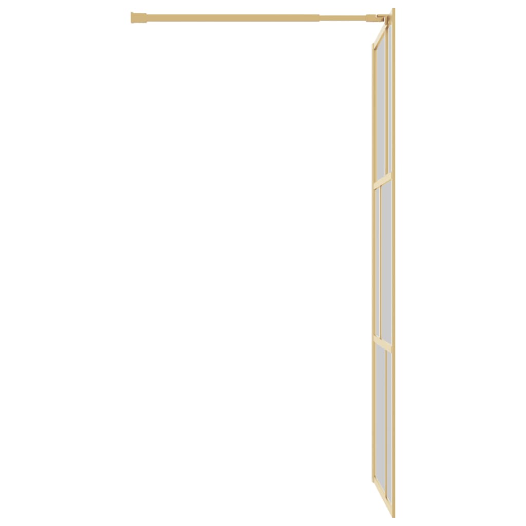 vidaXL Walk-in Shower Wall with Clear ESG Glass Gold 90x195 cm