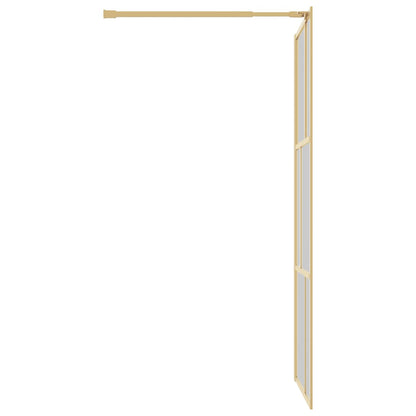 vidaXL Walk-in Shower Wall with Clear ESG Glass Gold 90x195 cm