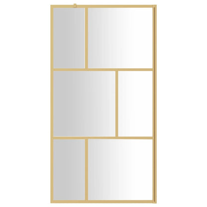 vidaXL Walk-in Shower Wall with Clear ESG Glass Gold 115x195 cm