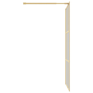 vidaXL Walk-in Shower Wall with Clear ESG Glass Gold 115x195 cm