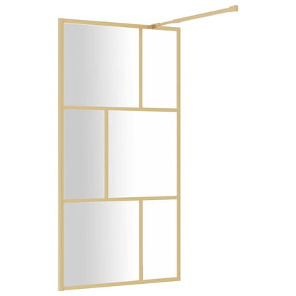 vidaXL Walk-in Shower Wall with Clear ESG Glass Gold 115x195 cm