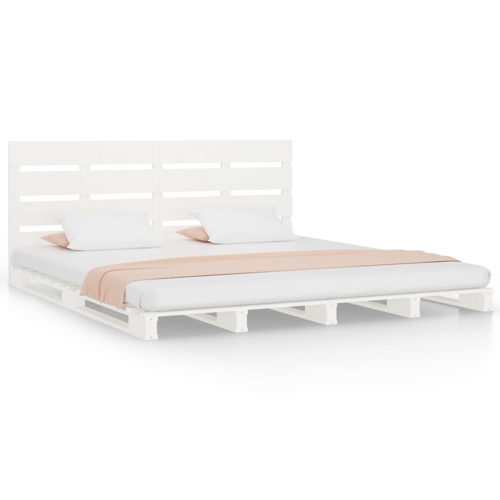vidaXL Bed Frame without Mattress White Solid Wood Pine Small Double