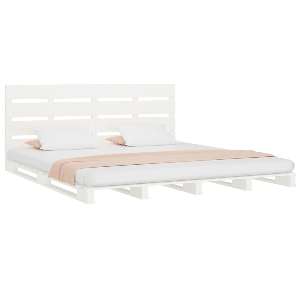 vidaXL Bed Frame without Mattress White Solid Wood Pine Small Double
