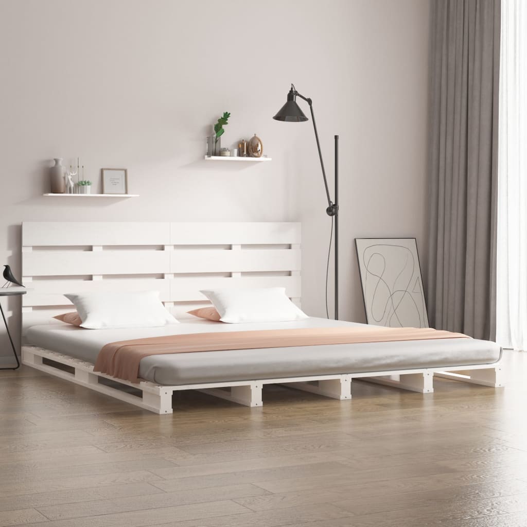 vidaXL Bed Frame without Mattress White Solid Wood Pine Small Double