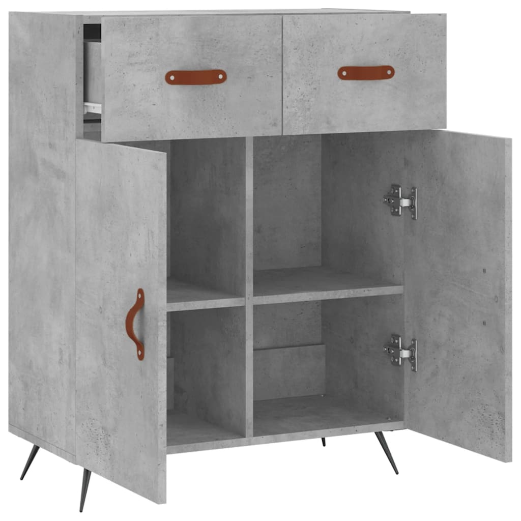 vidaXL Sideboard Concrete Grey 69.5x34x90 cm Engineered Wood