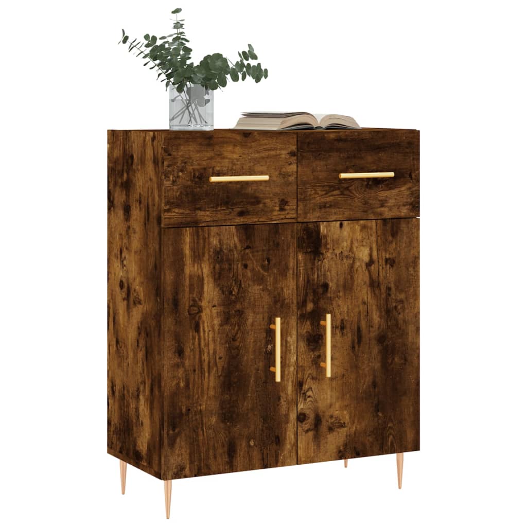 vidaXL Sideboard Smoked Oak 69.5x34x90 cm Engineered Wood