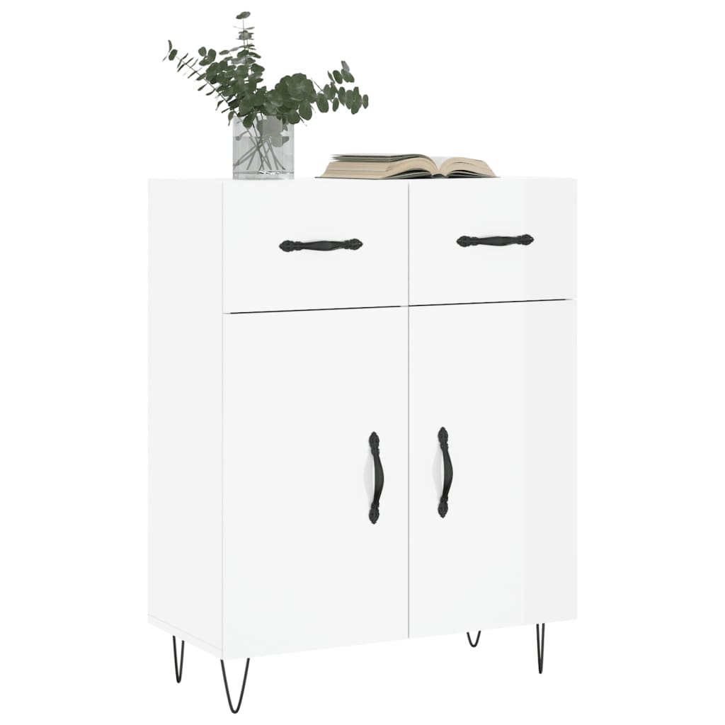 vidaXL Sideboard High Gloss White 69.5x34x90 cm Engineered Wood