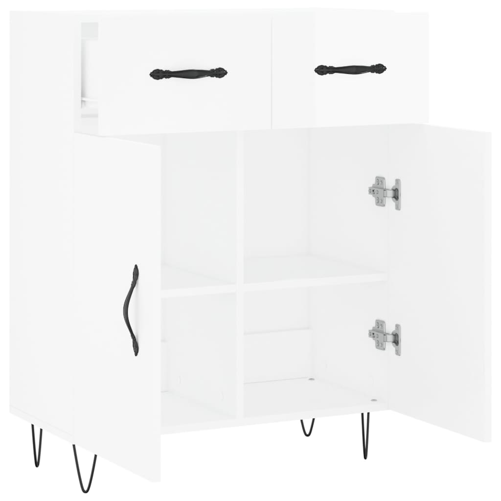 vidaXL Sideboard High Gloss White 69.5x34x90 cm Engineered Wood