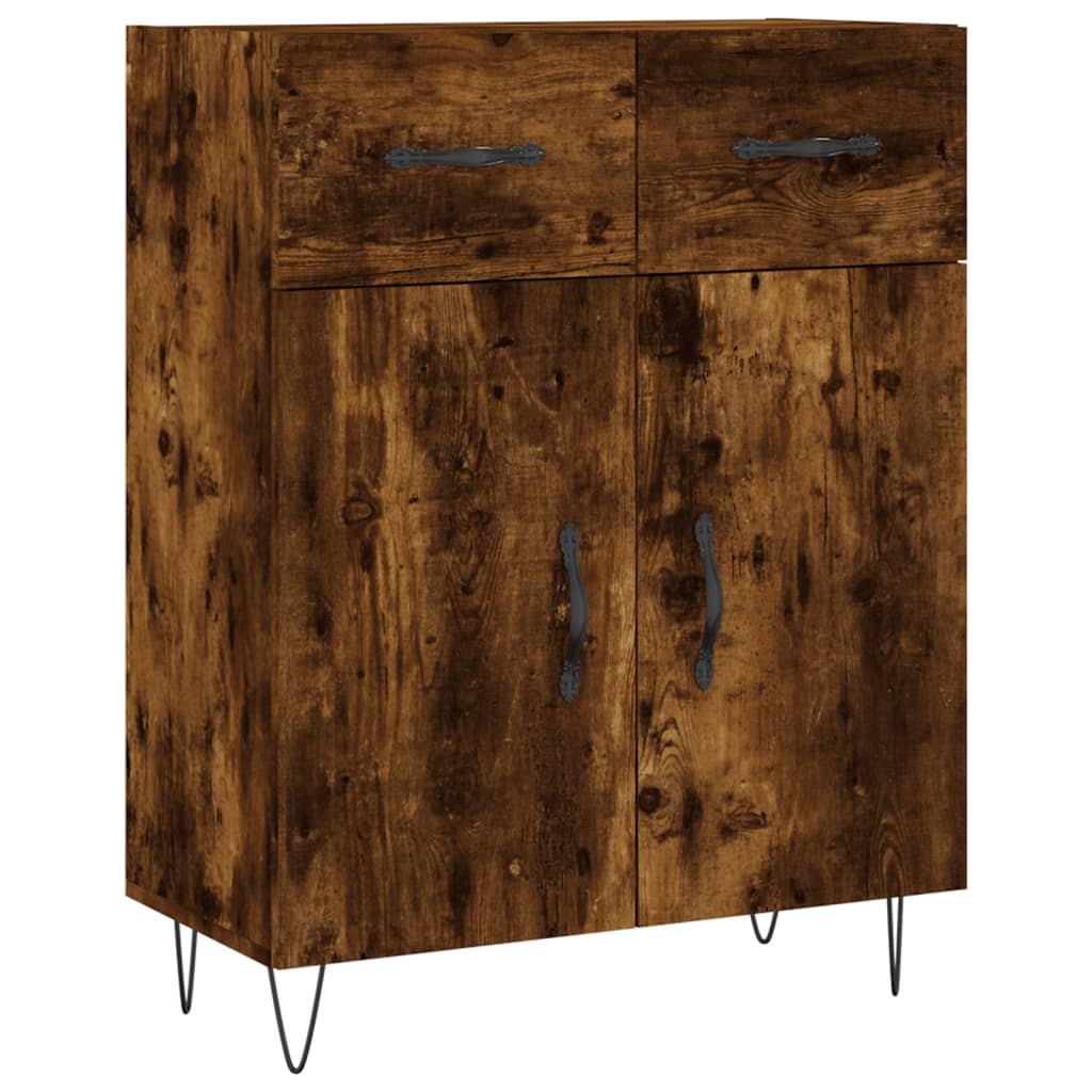 vidaXL Sideboard Smoked Oak 69.5x34x90 cm Engineered Wood