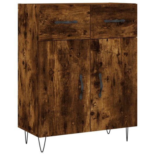 vidaXL Sideboard Smoked Oak 69.5x34x90 cm Engineered Wood