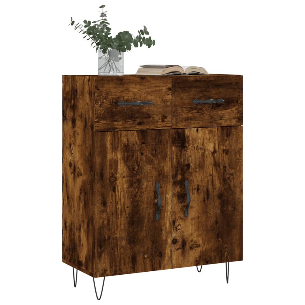 vidaXL Sideboard Smoked Oak 69.5x34x90 cm Engineered Wood