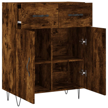 vidaXL Sideboard Smoked Oak 69.5x34x90 cm Engineered Wood