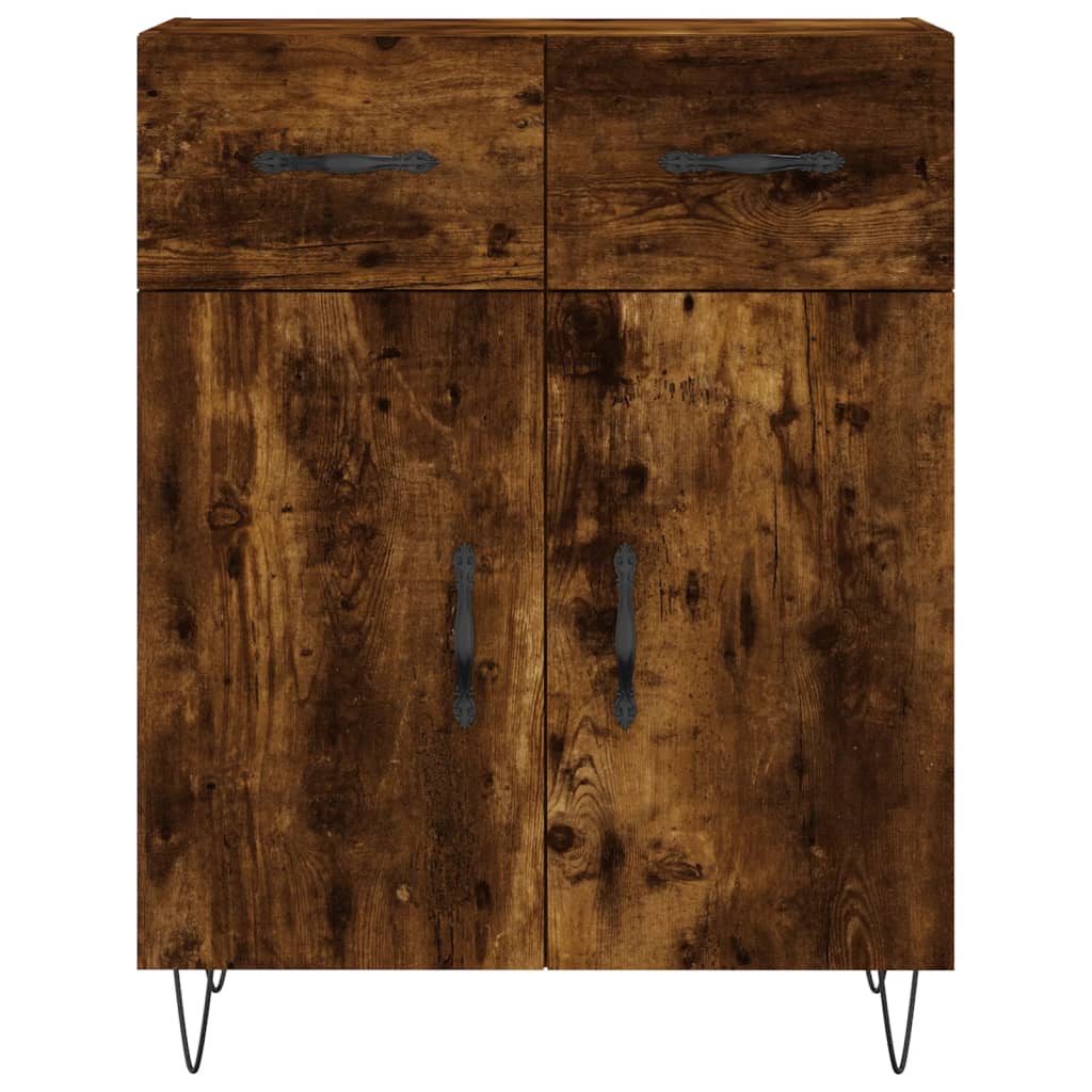 vidaXL Sideboard Smoked Oak 69.5x34x90 cm Engineered Wood