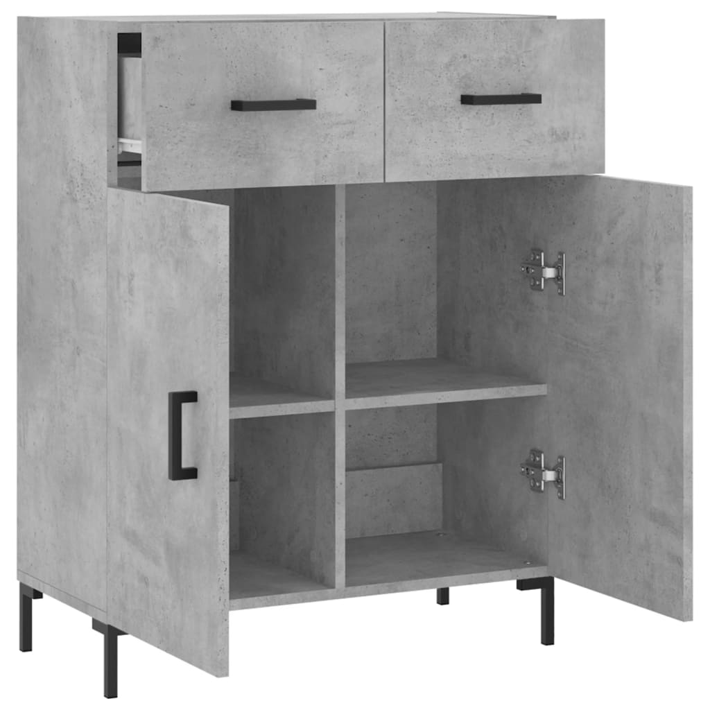 vidaXL Sideboard Concrete Grey 69.5x34x90 cm Engineered Wood