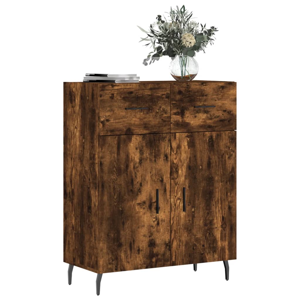 vidaXL Sideboard Smoked Oak 69,5x34x90 cm Engineered Wood