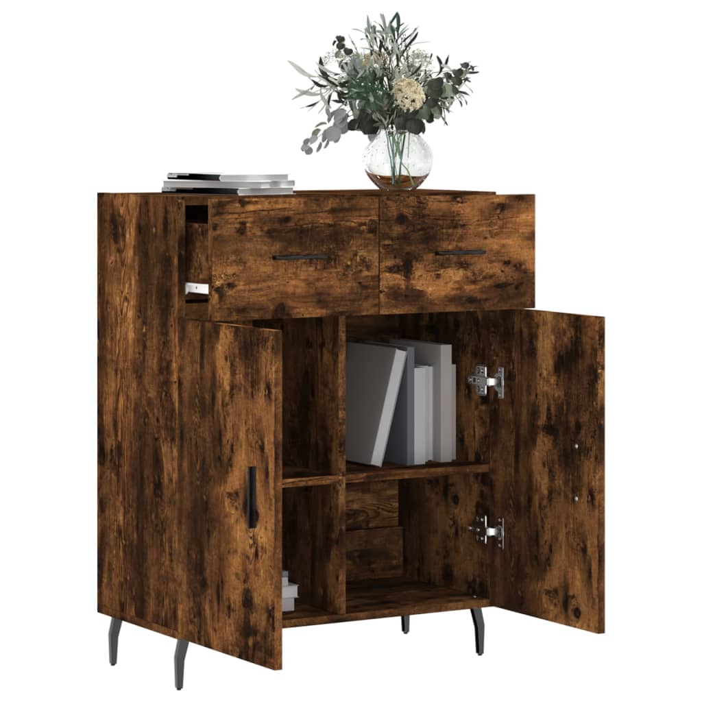 vidaXL Sideboard Smoked Oak 69,5x34x90 cm Engineered Wood