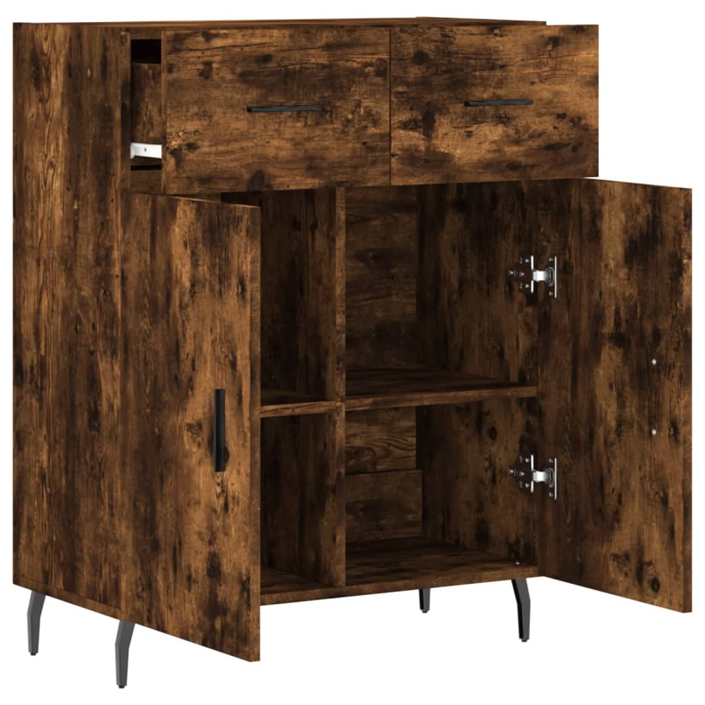 vidaXL Sideboard Smoked Oak 69,5x34x90 cm Engineered Wood