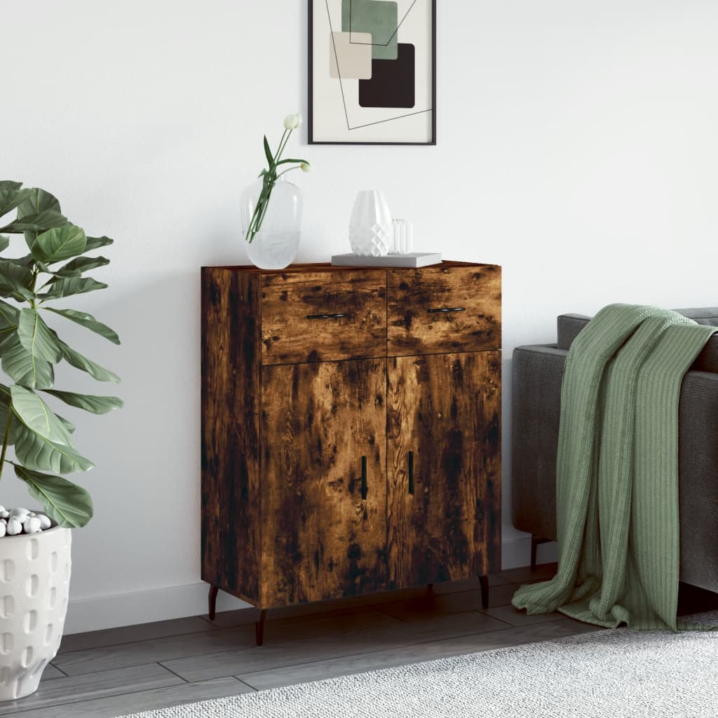 vidaXL Sideboard Smoked Oak 69,5x34x90 cm Engineered Wood