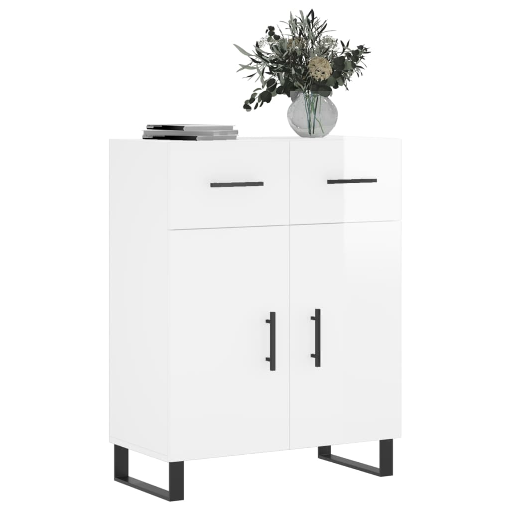 vidaXL Sideboard High Gloss White 69.5x34x90 cm Engineered Wood