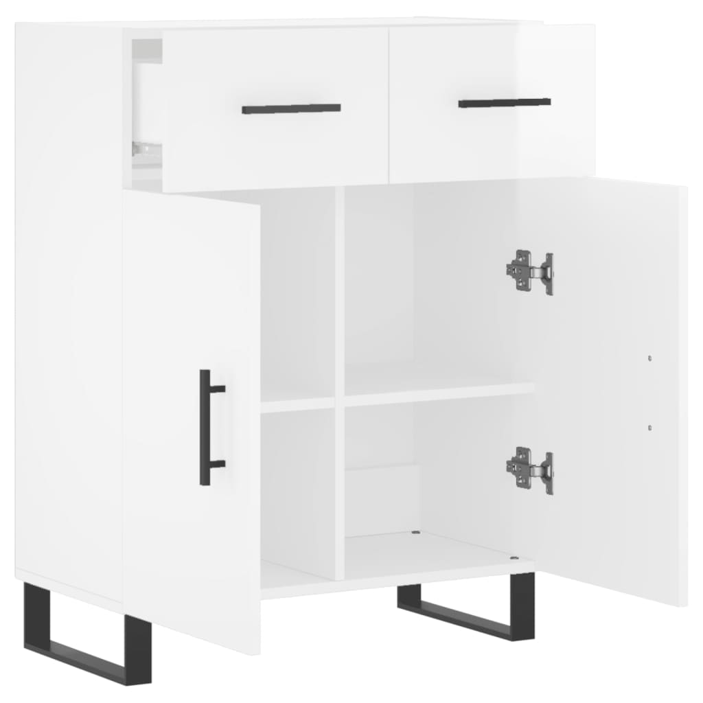 vidaXL Sideboard High Gloss White 69.5x34x90 cm Engineered Wood