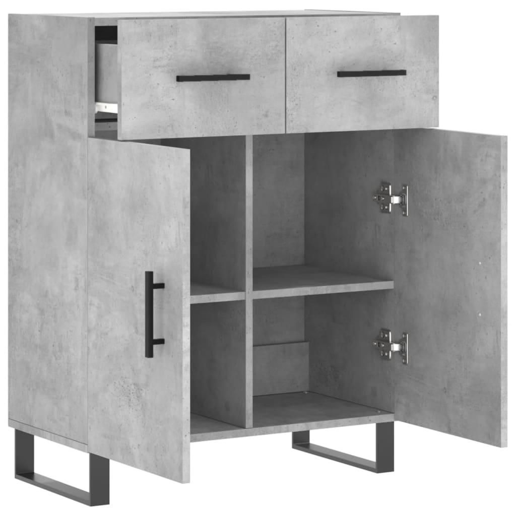 vidaXL Sideboard Concrete Grey 69,5x34x90 cm Engineered Wood