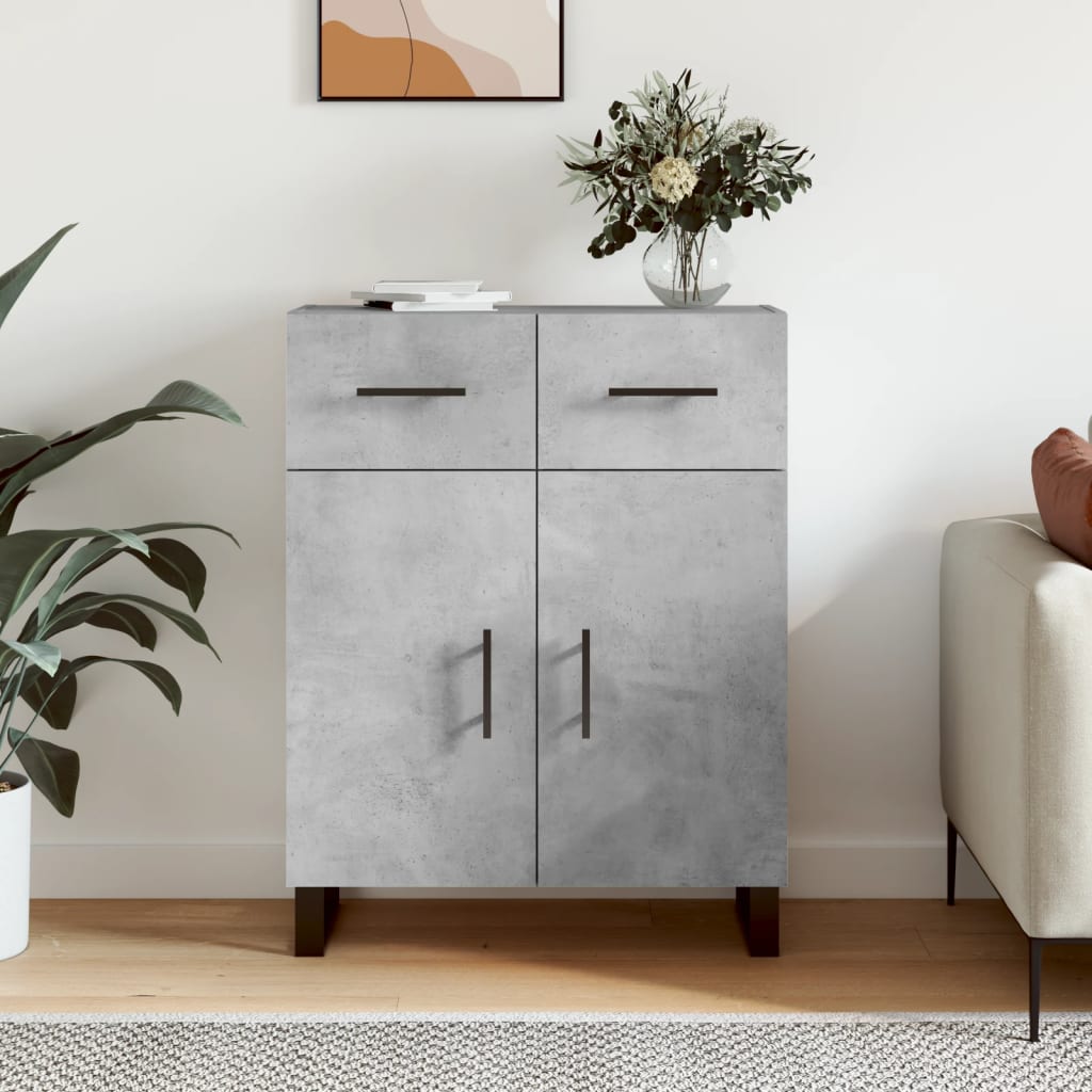 vidaXL Sideboard Concrete Grey 69,5x34x90 cm Engineered Wood