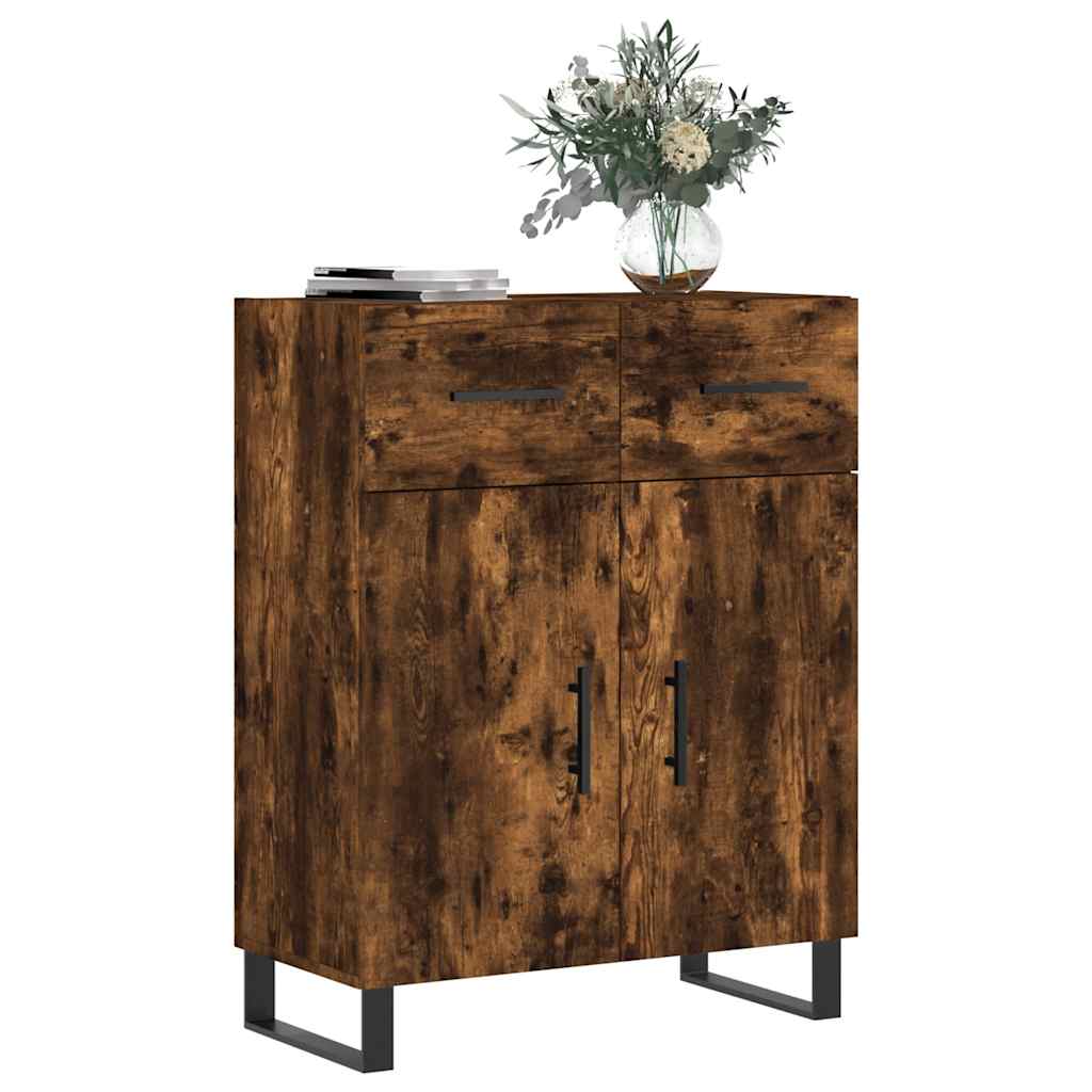 vidaXL Sideboard Smoked Oak 69.5x34x90 cm Engineered Wood