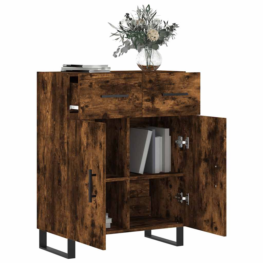 vidaXL Sideboard Smoked Oak 69.5x34x90 cm Engineered Wood
