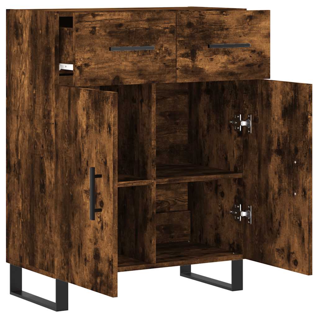 vidaXL Sideboard Smoked Oak 69.5x34x90 cm Engineered Wood
