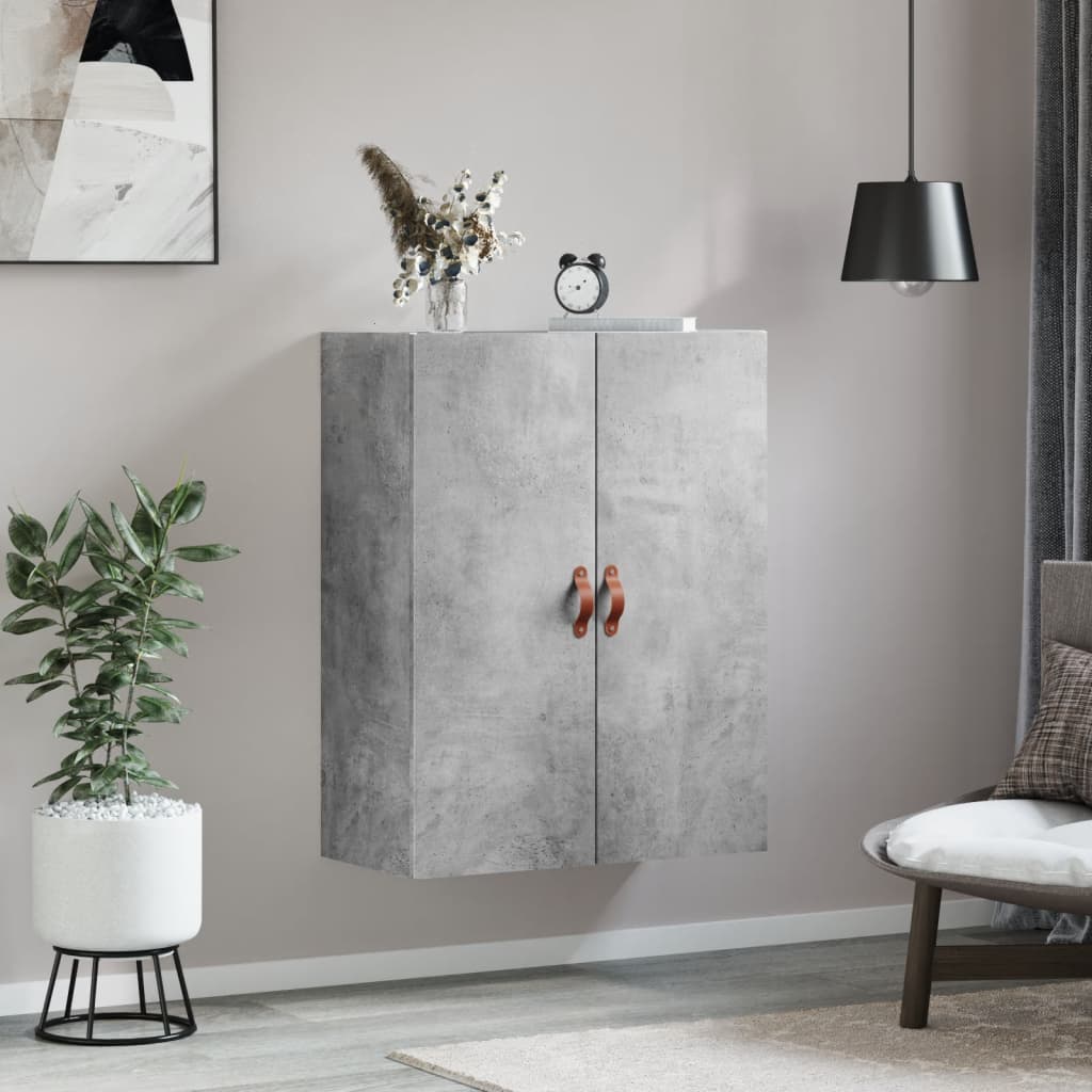 vidaXL Wall Mounted Cabinet Concrete Grey 69,5x34x90 cm
