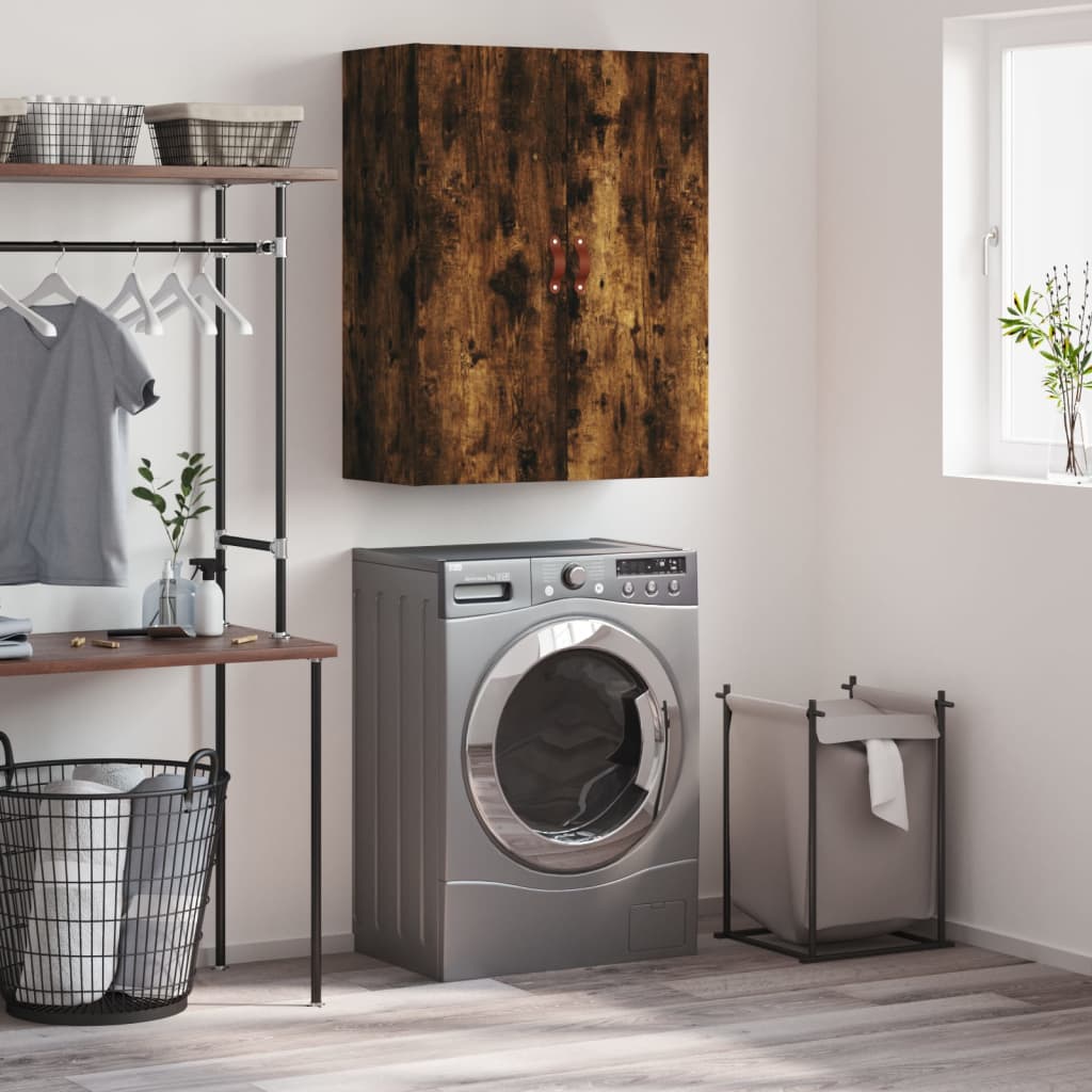 vidaXL Wall Mounted Cabinet Smoked Oak 69,5x34x90 cm