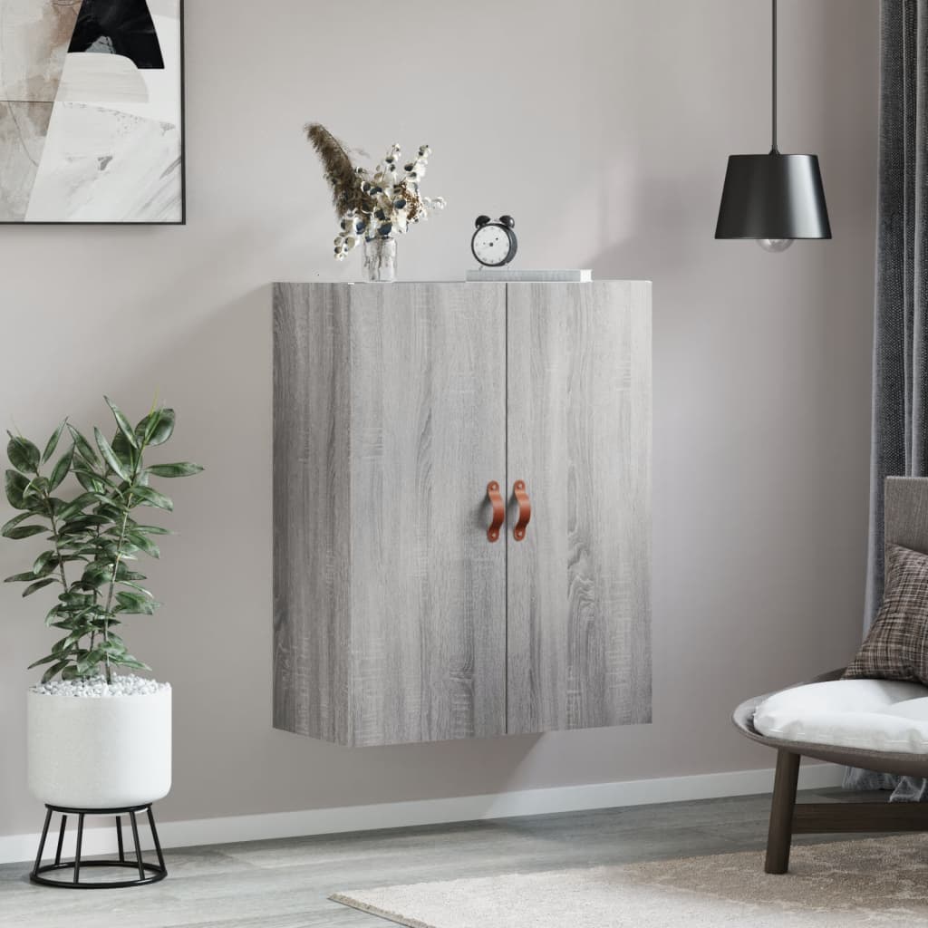 vidaXL Wall Mounted Cabinet Grey Sonoma 69,5x34x90 cm
