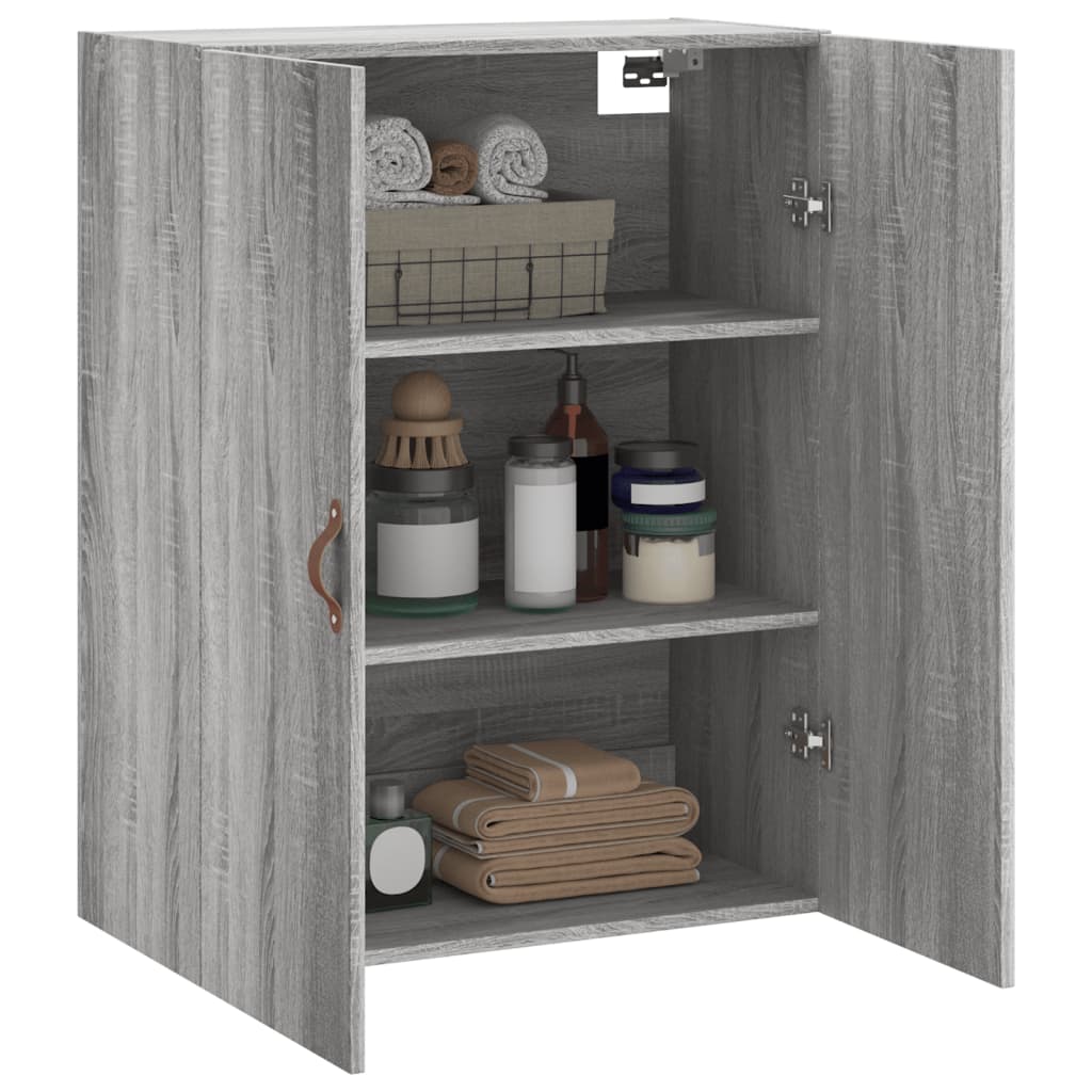 vidaXL Wall Mounted Cabinet Grey Sonoma 69,5x34x90 cm