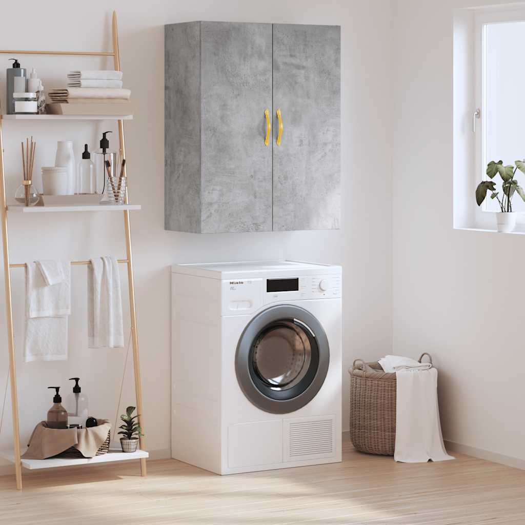 vidaXL Wall Mounted Cabinet Concrete Grey 69.5x34x90 cm