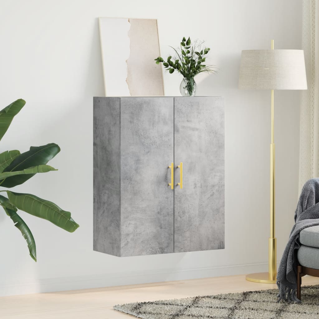 vidaXL Wall Mounted Cabinet Concrete Grey 69,5x34x90 cm