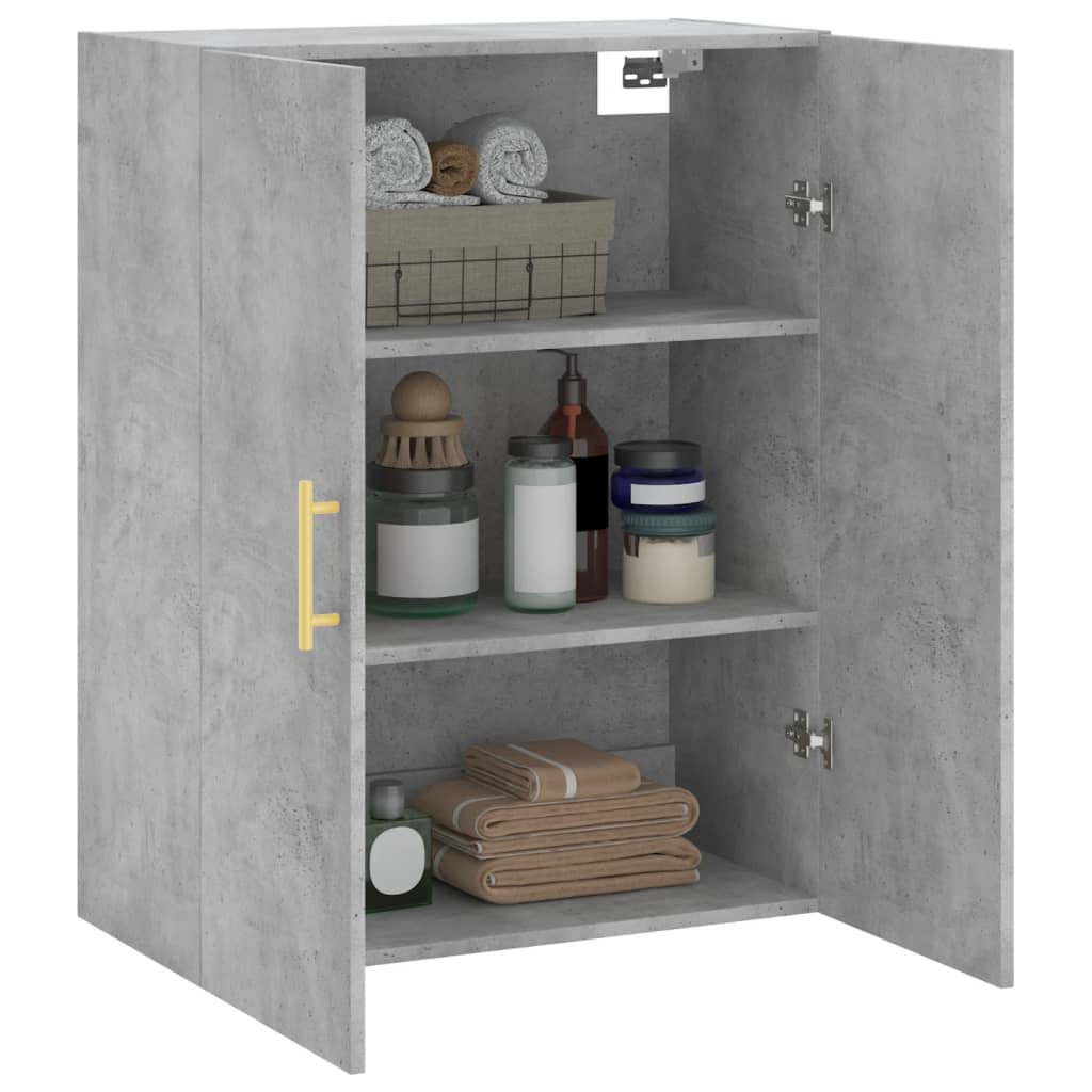 vidaXL Wall Mounted Cabinet Concrete Grey 69,5x34x90 cm