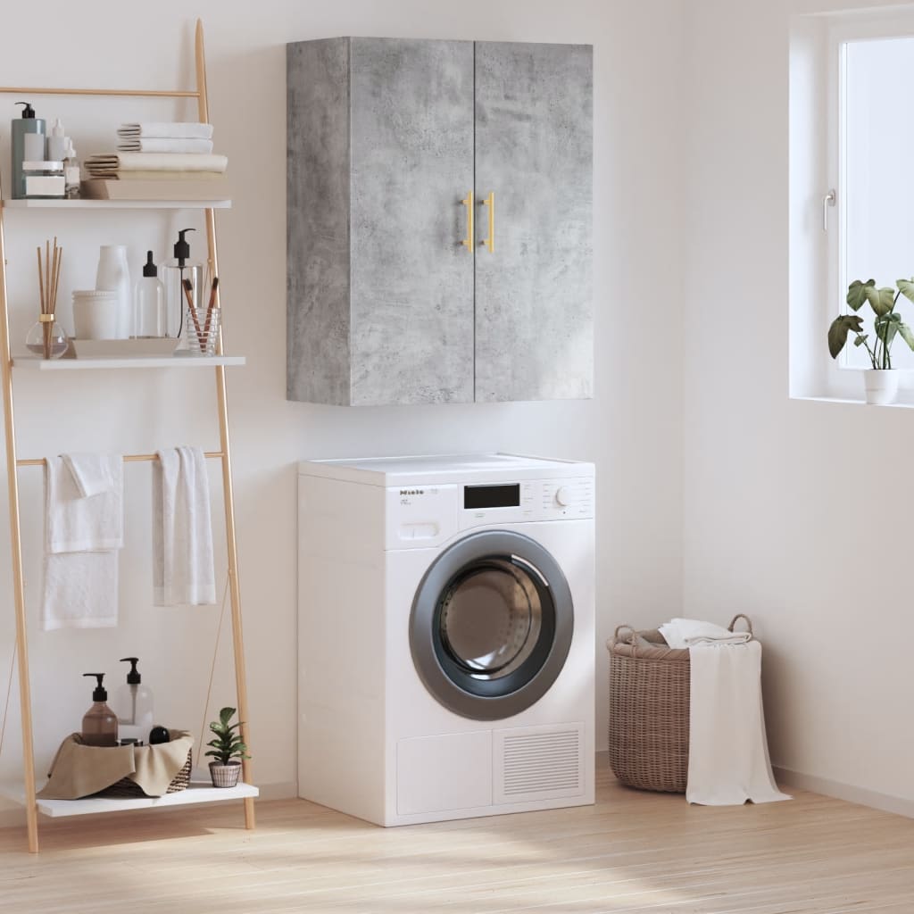 vidaXL Wall Mounted Cabinet Concrete Grey 69,5x34x90 cm