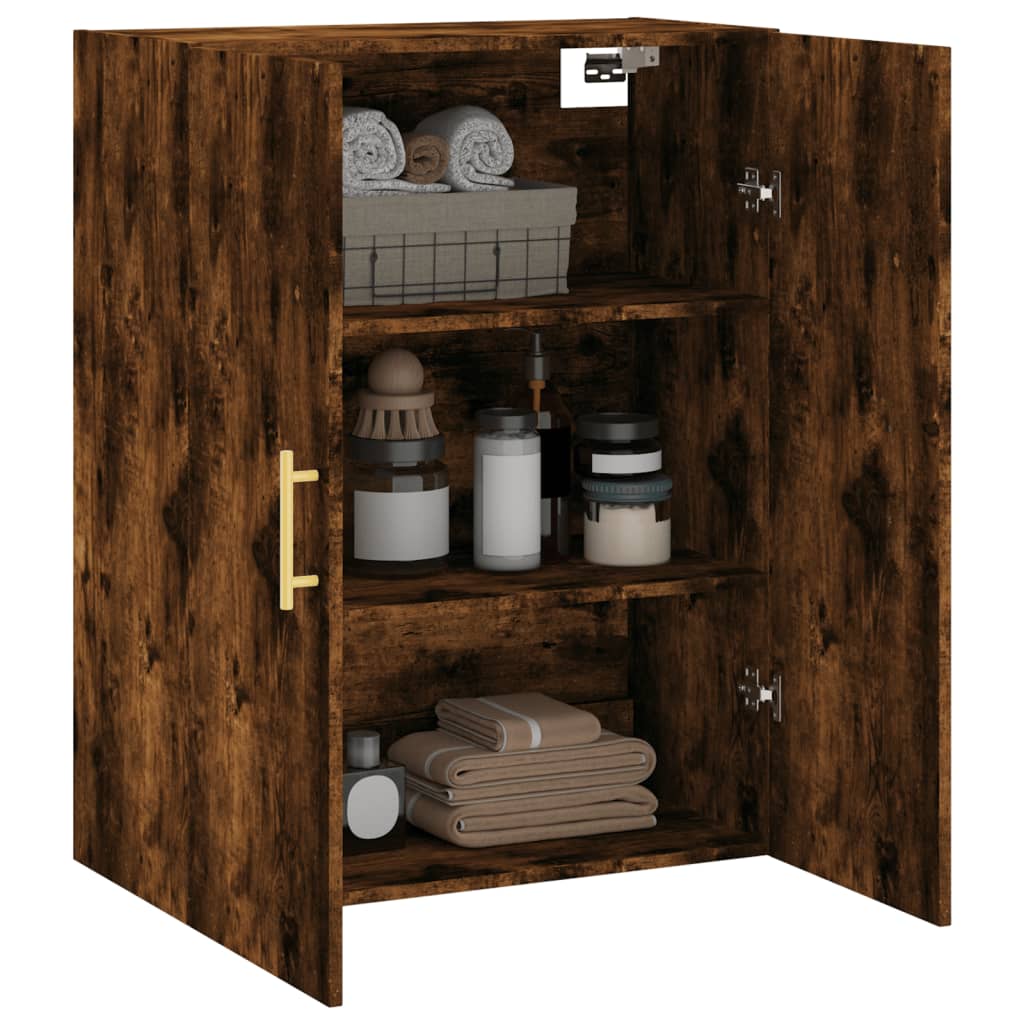 vidaXL Wall Mounted Cabinet Smoked Oak 69,5x34x90 cm